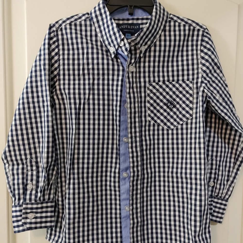 Andy & Evan Gingham button down shirt